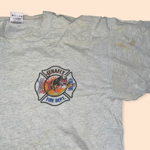 vintage Tenafly fire dept size large 21x29 single stitch - Picture 2 of 4